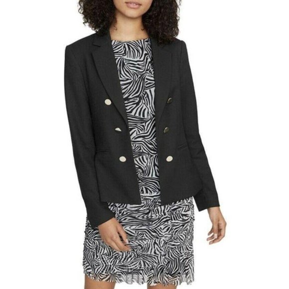 Sanctuary Black The Academy Button Front Blazer M - Picture 7 of 9